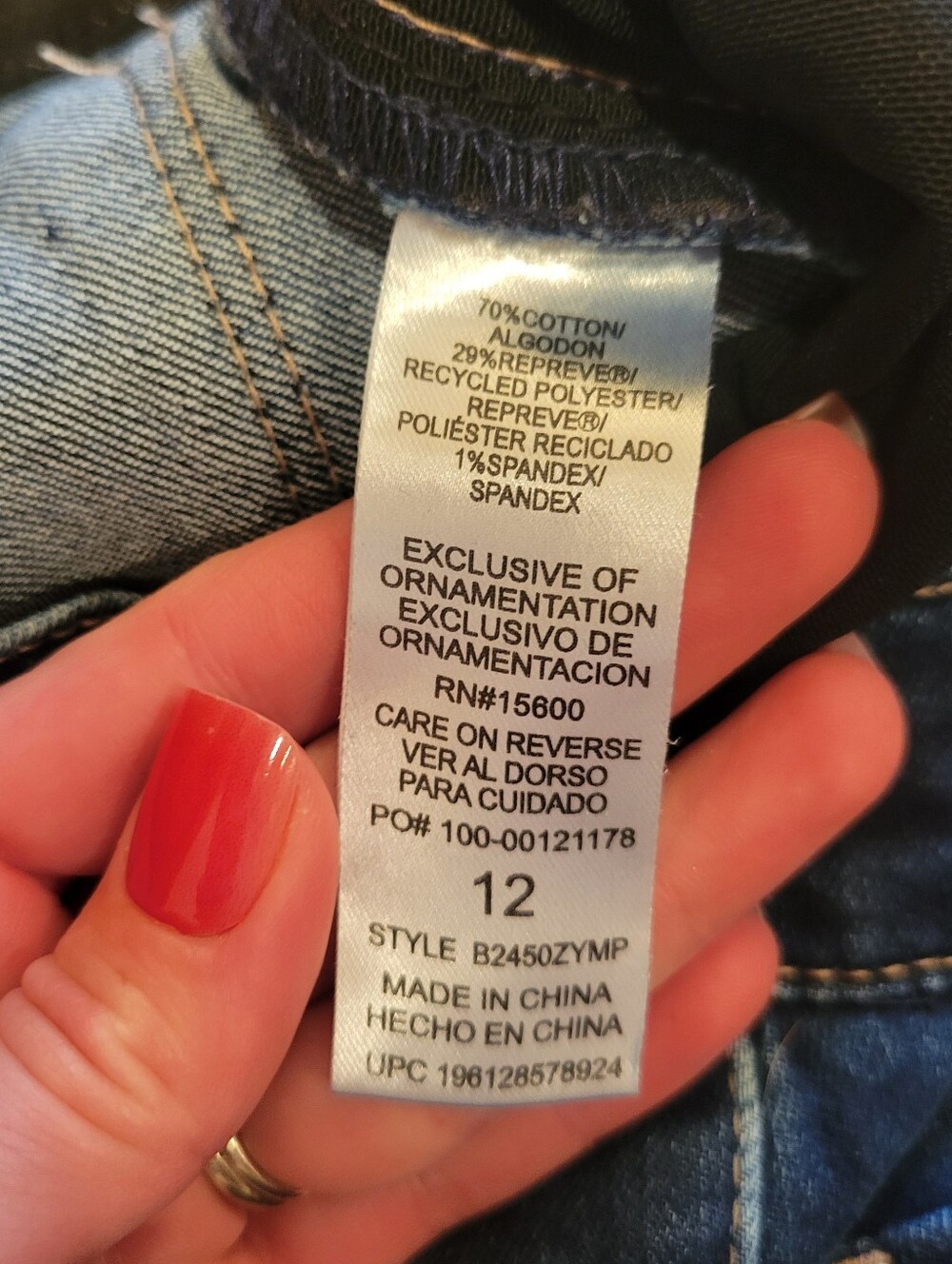 Democracy High Rise Straight Leg Jeans Indigo Blue Denim Size 12 - Picture 7 of 9